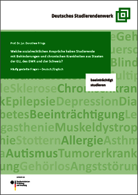 Cover: "Welche sozialrechtlichen Ansprüche haben Studierende mit Behinderungen und chronischen Krankheiten aus Staaten der EU, des EWR und der Schweiz?"